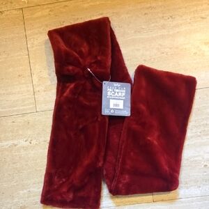 New Sprigs Ruby Faux Fur Pull Through Plush Scarf with Zippered Pocket